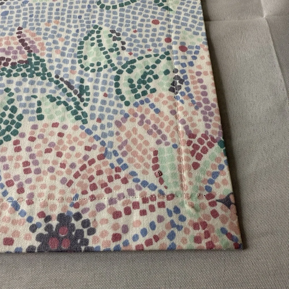 Mervyns Set Of 6 Cotton‎ Poly Pastel Pleated Placemats Retro Floral Blue Pink